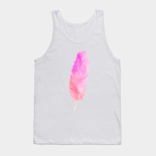 Watercolor pink feather Tank Top